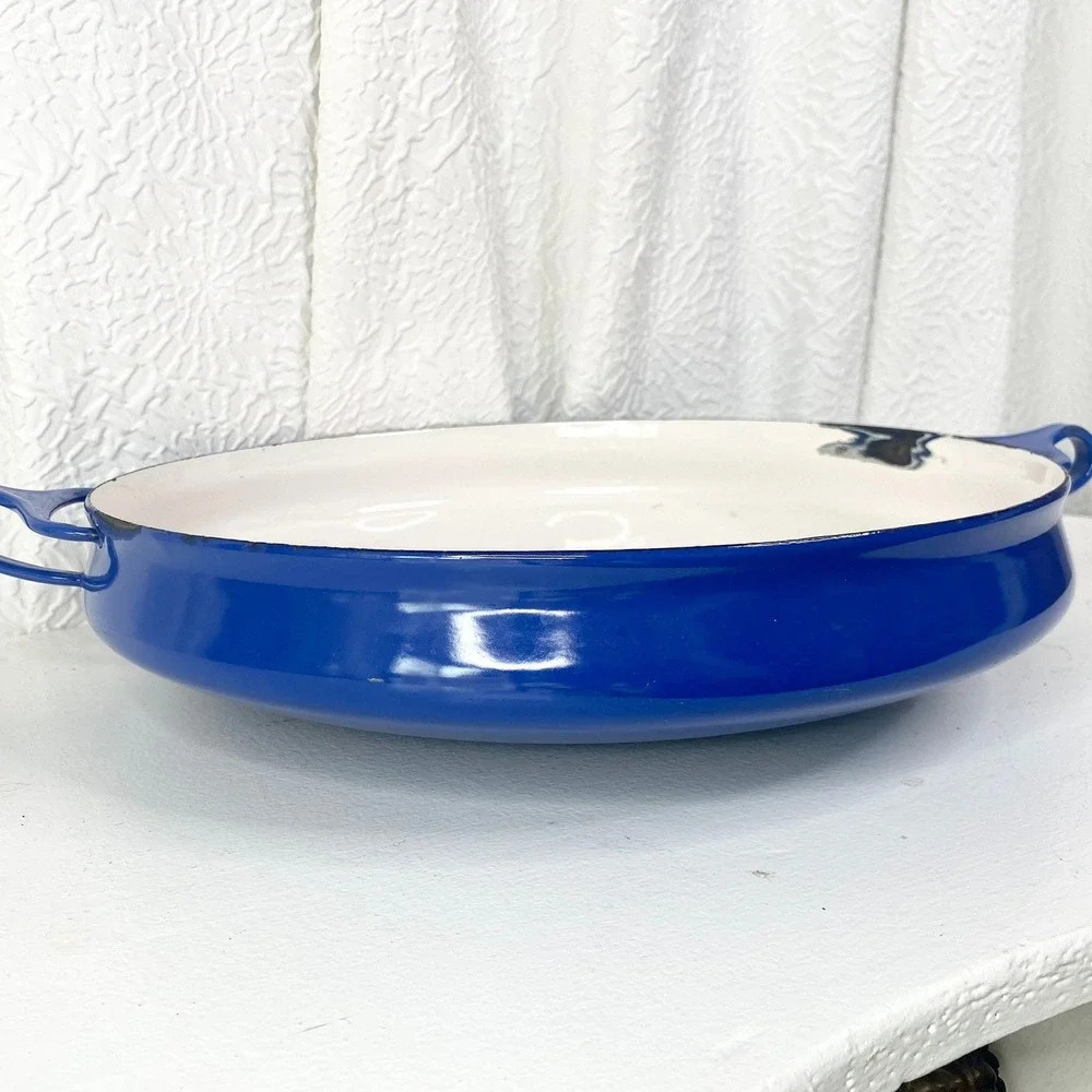 Vintage Dansk‎ Kobenstyle Cast Iron Skillet, Royal Blue Enamel